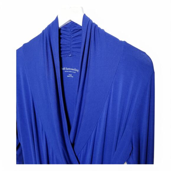 Soft Surroundings Cobalt Blue Ruched Knit Top - Size Small - Picture 2 of 6
